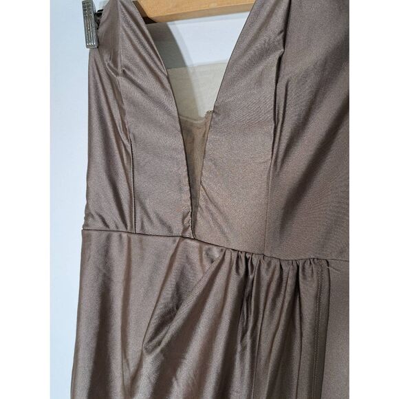 Michael Costello womens small dressbodycon sexy tan light brown long cocktail - Picture 6 of 8
